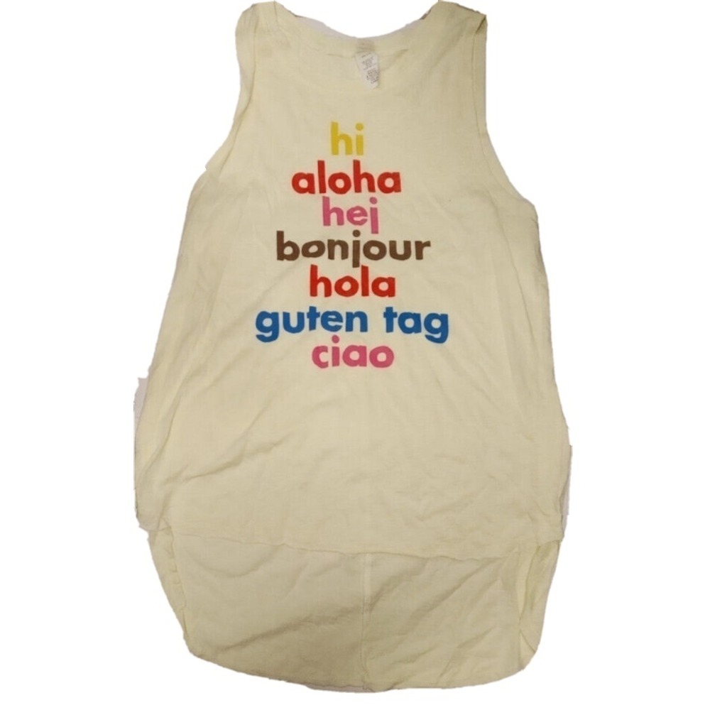 NEW Love Vintage Longline Tank Yellow Size Large